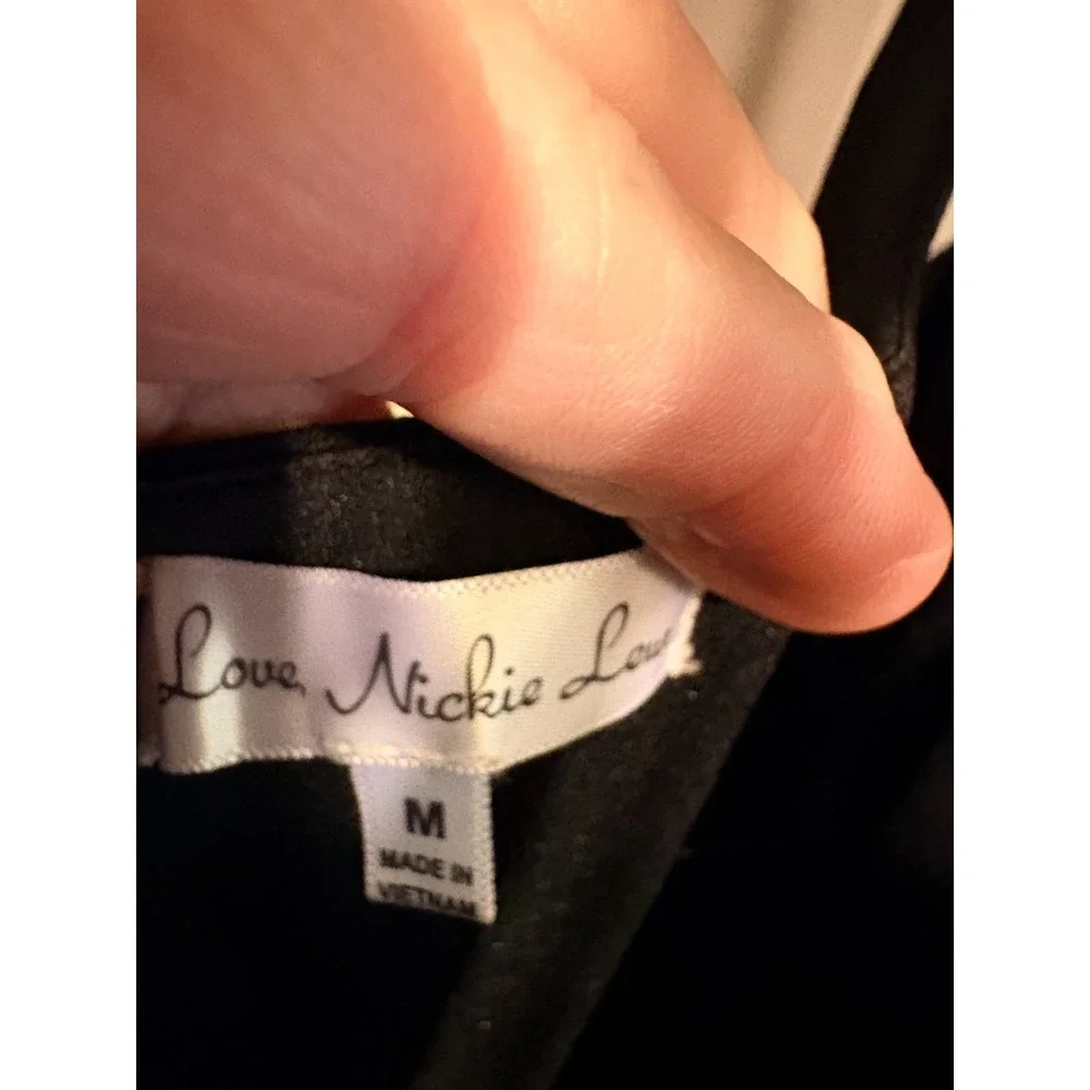 Love Nicki Lew Black, Black Maxi Occassion Dress with Ruching, Side Slit Sz M